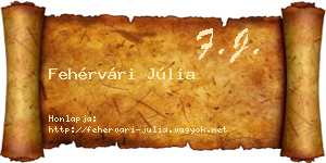 Fehérvári Júlia névjegykártya