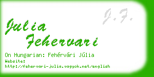 julia fehervari business card